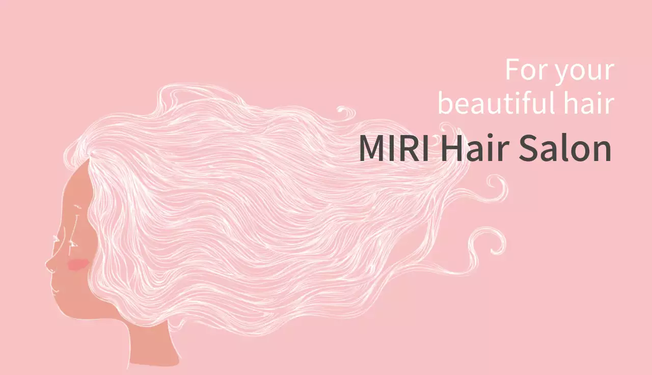 ピンク シンプル ヘアサロン 名刺