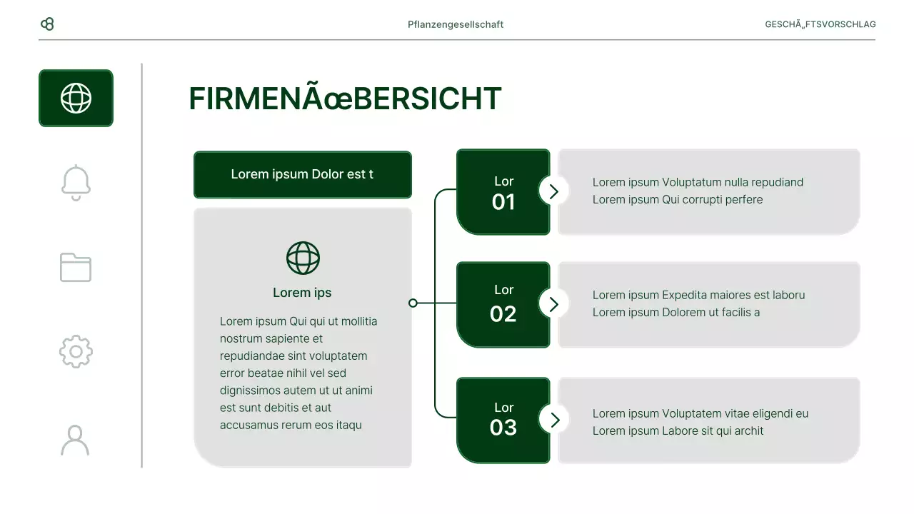 Business Business Vorschlag in weiß und grün natürlichen Blatt Konzept