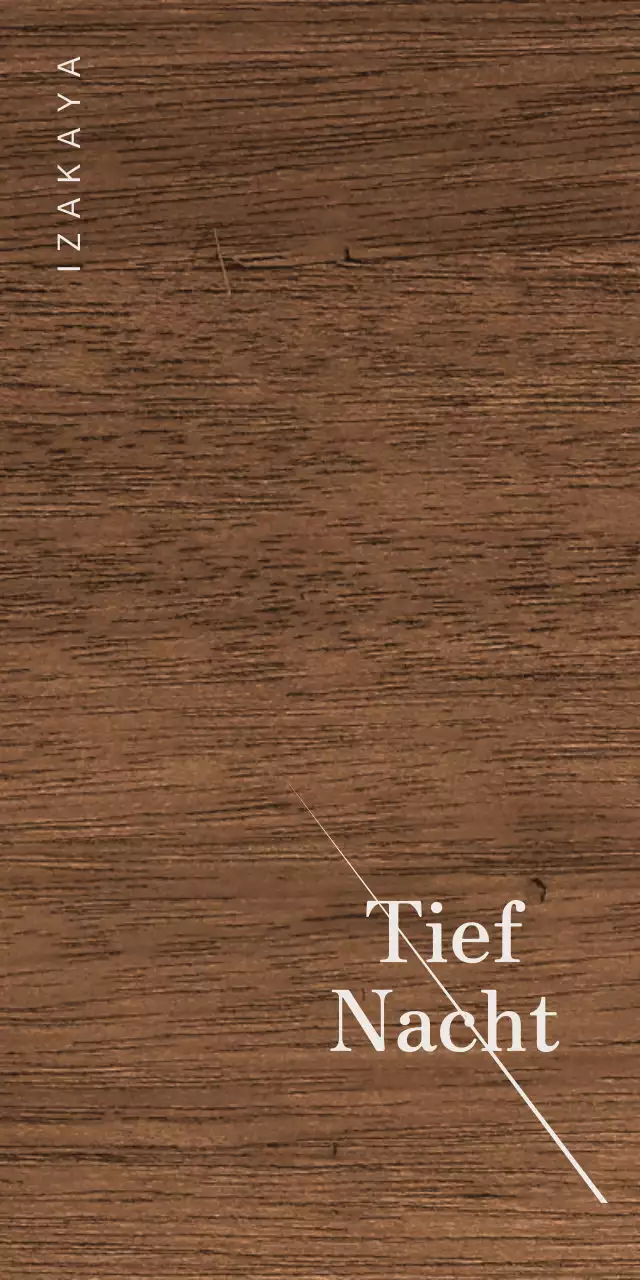 Izakaya-Design mit hellgrauen Kanji und diagonalen Linien