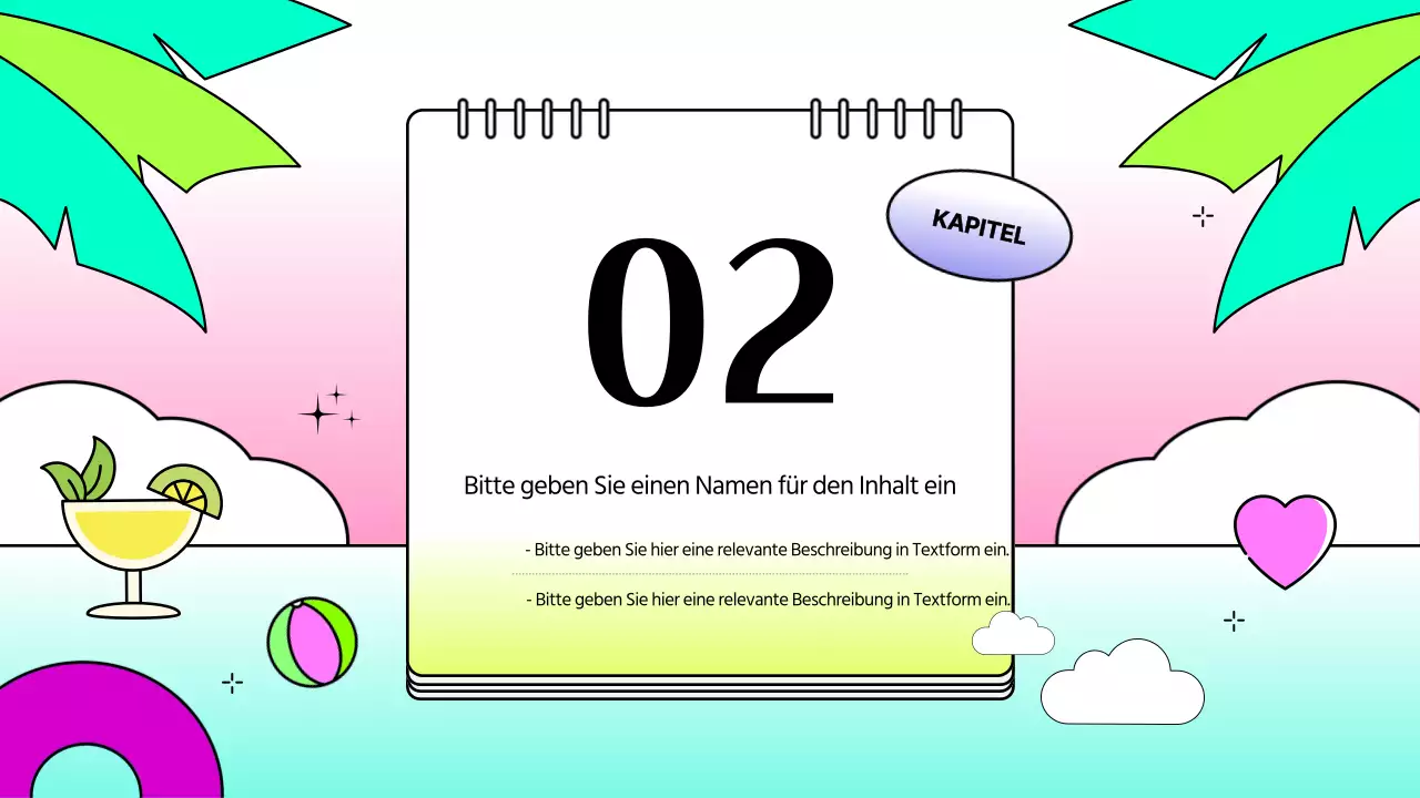 Kitschiger Strategiebericht mit Urlaubskalenderkonzept