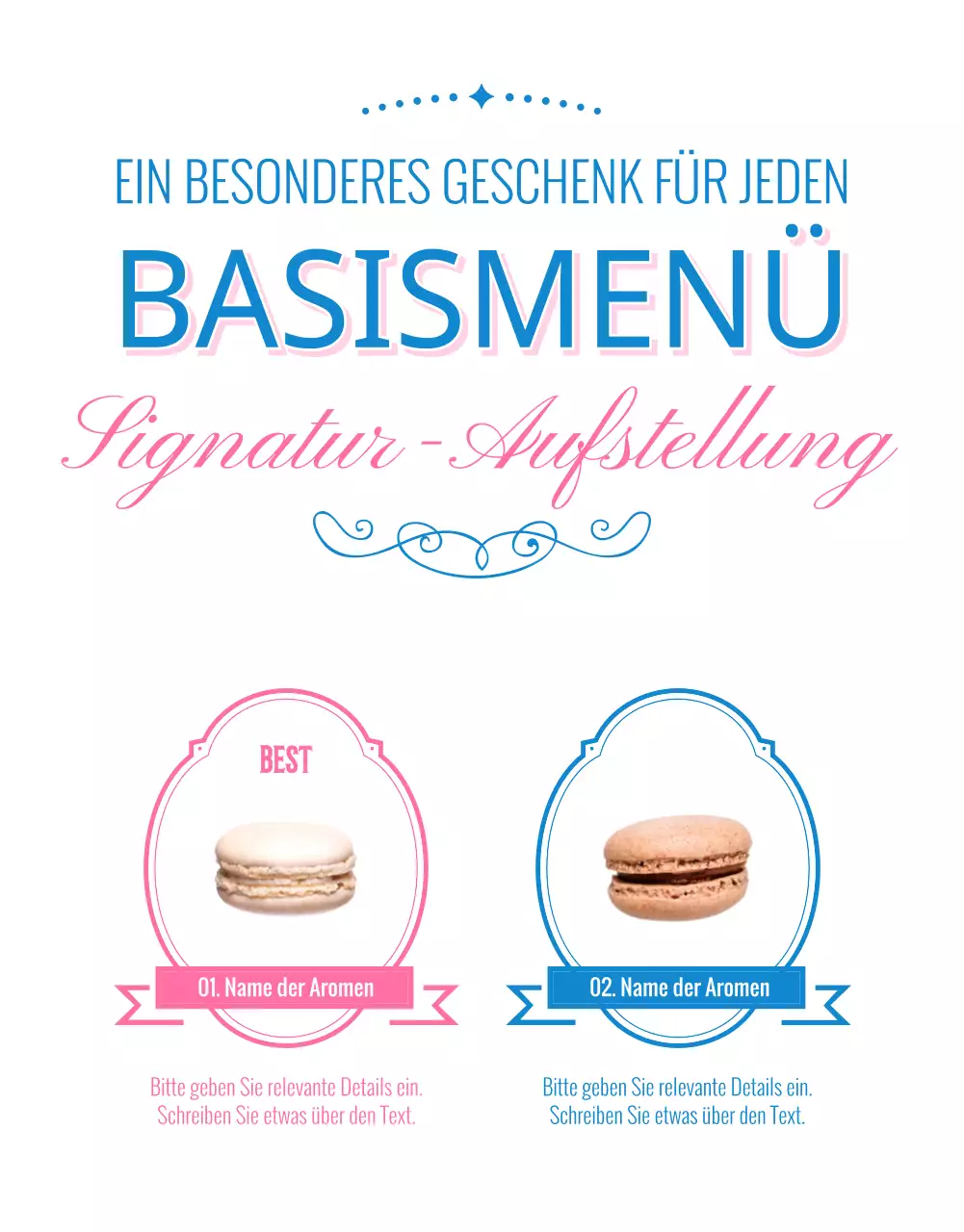 Verkaufen Makronen mit rosa, Vintage-Dekorationen