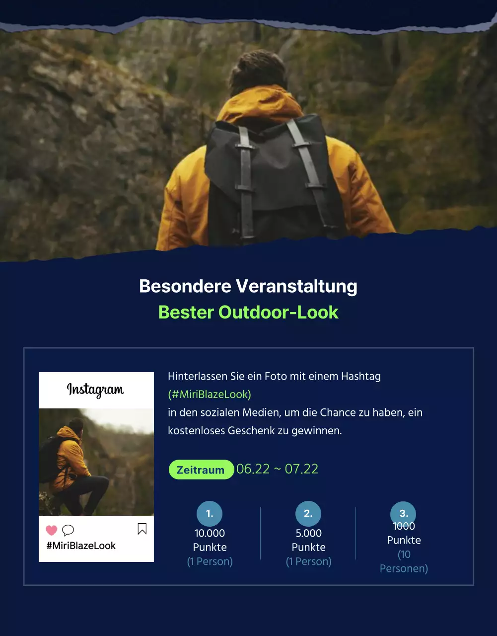 Sportliche und robuste Outdoor-Sneaker in Marine- und Fluoreszenzfarben