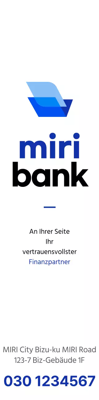 Zur Werbung für eine Bank mit einem blau-schwarzen Logo