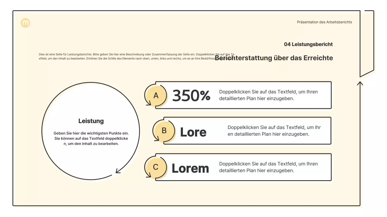 Punktformen mit Pfeilen in hellgelb Business-Präsentationsmappe