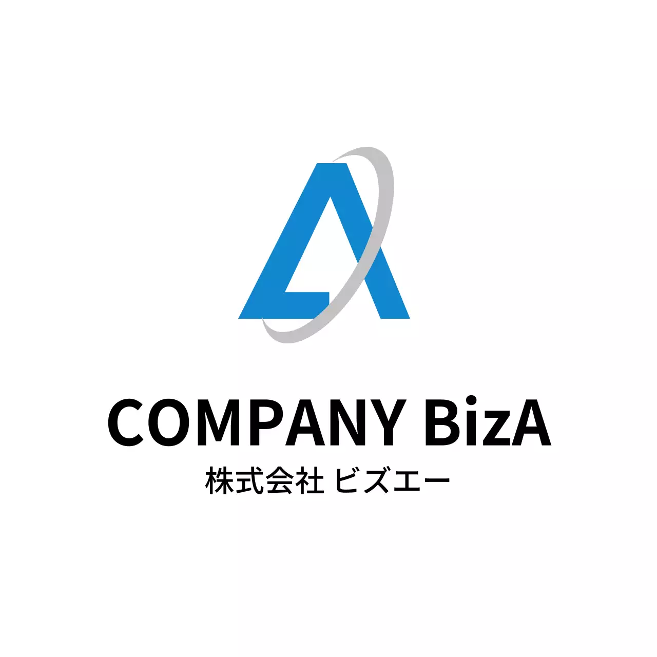 シンプルな青色ロゴの株式会社企業ロゴ 현판