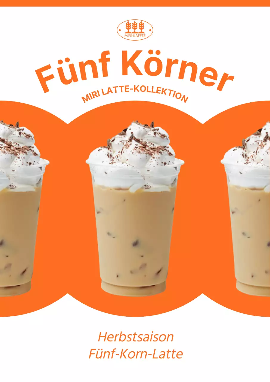 Werbung für die neuen Herbstmenüs mit leuchtend orangefarbenen Konzepten