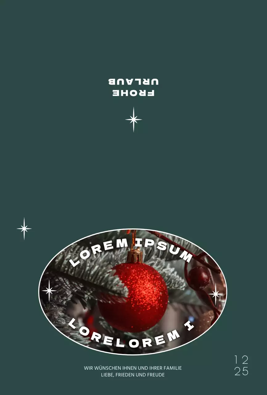 Türkisfarbenes Weihnachtsfoto Weihnachtspostkarte