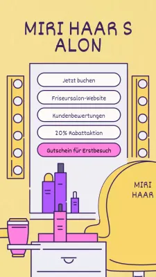 Gelbe Eitelkeit Retro-Salon Termin