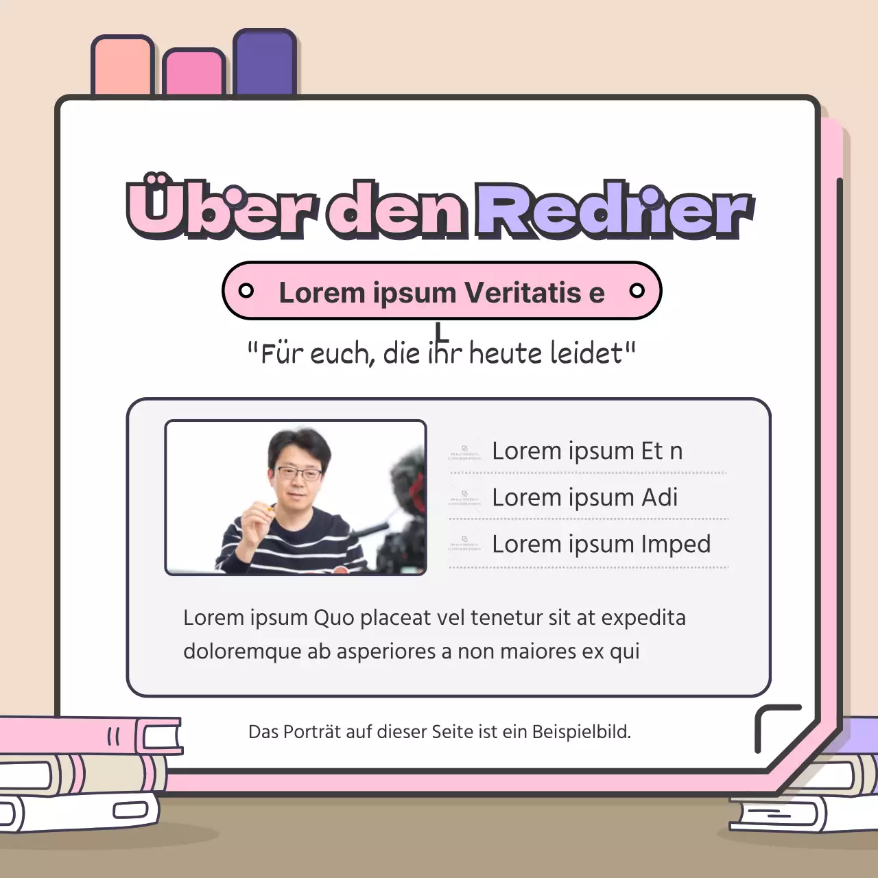 Ein süßes Konzept für eine geisteswissenschaftliche Vorlesung mit rosa-lila Akzenten