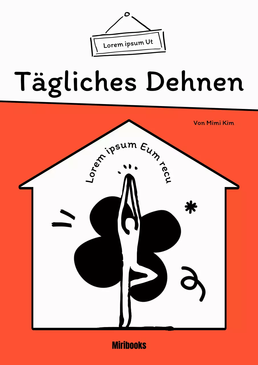 Yogi Konzept täglichen Stretch mit weißen und orangefarbenen Hintergrund