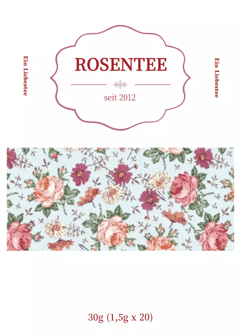 Lila, luxuriöse Blumen-Rosen-Teebeutel