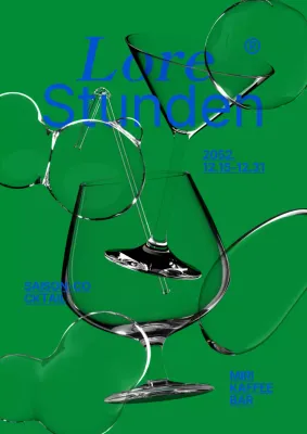 Cafe-Bar-Menü in grün und blau