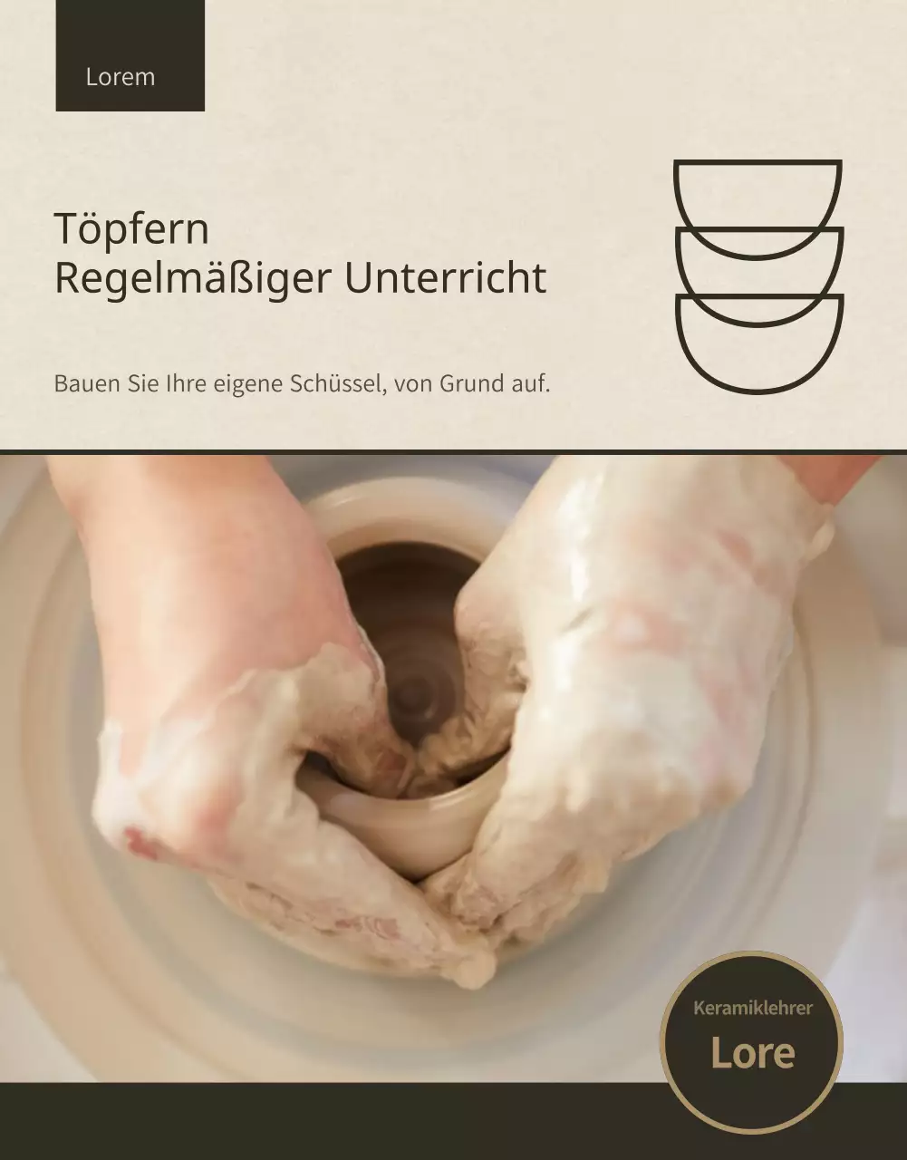 Eintägiger Keramikkurs mit vielen beigen Fotorahmen