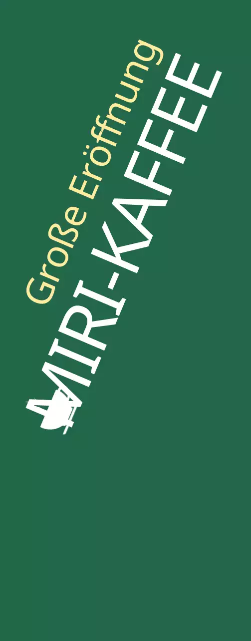 Werbung für die Eröffnung eines Cafés auf grünem Hintergrund Medium