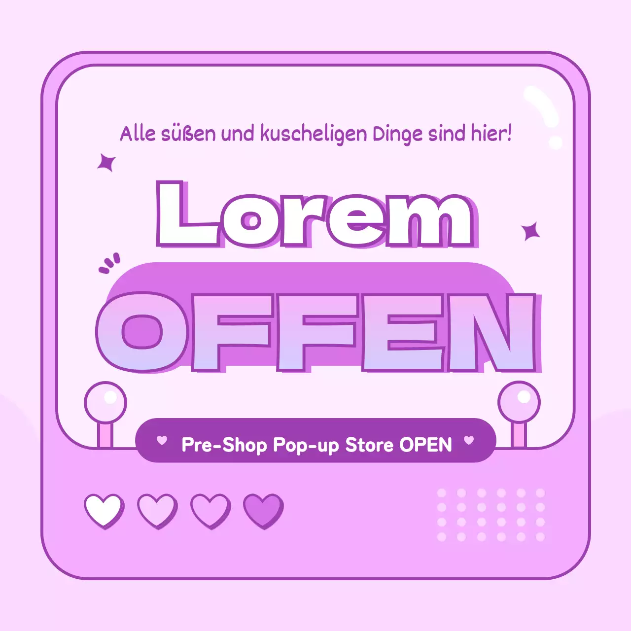 Ein Pop-up-Store mit einem niedlichen lila Arcade-Automaten-Konzept