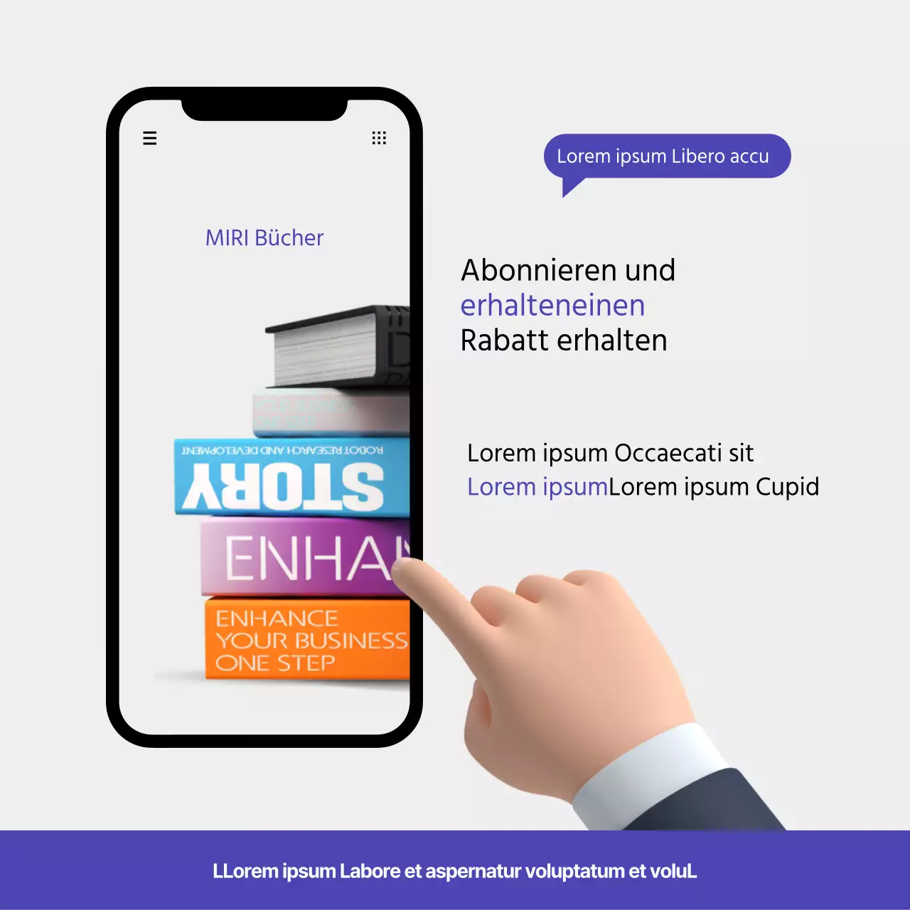 Schwarze und lilafarbene tolle Lese-App-Abonnement-Angebote