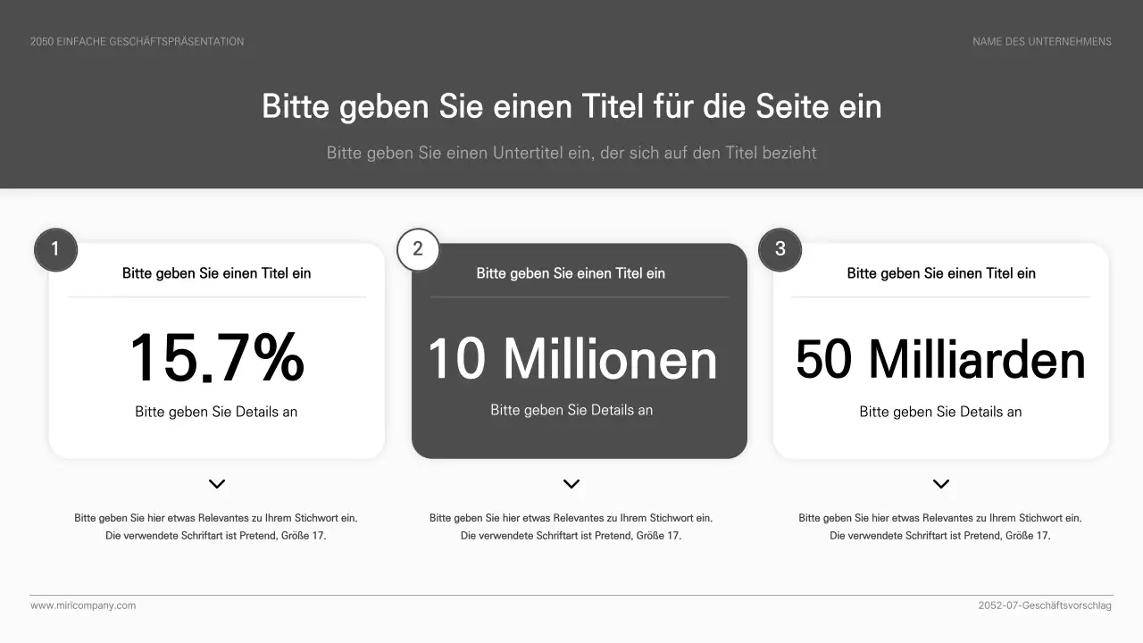 Einfache Geschäftspräsentation in Schwarz und Weiß