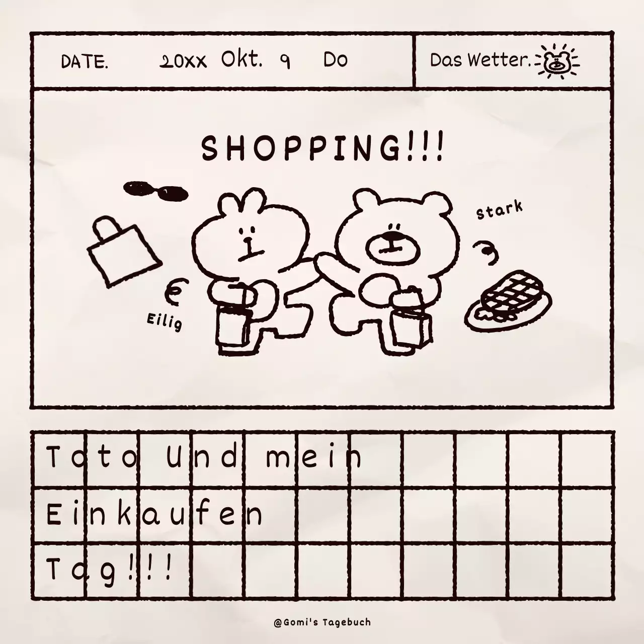 Niedlicher brauner Bär Illustration Tagebuch Bündelpackung