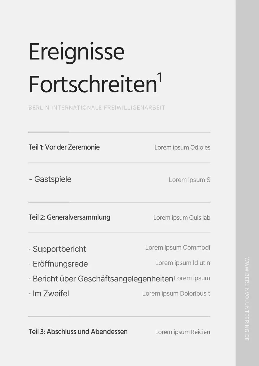 Eine einfache Hauptversammlung zu Silvester in Schwarz und Grau