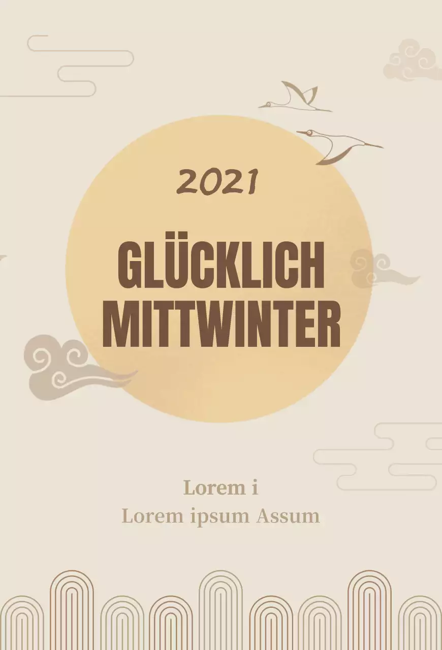 Eine beigefarbene herbstliche Postkarte