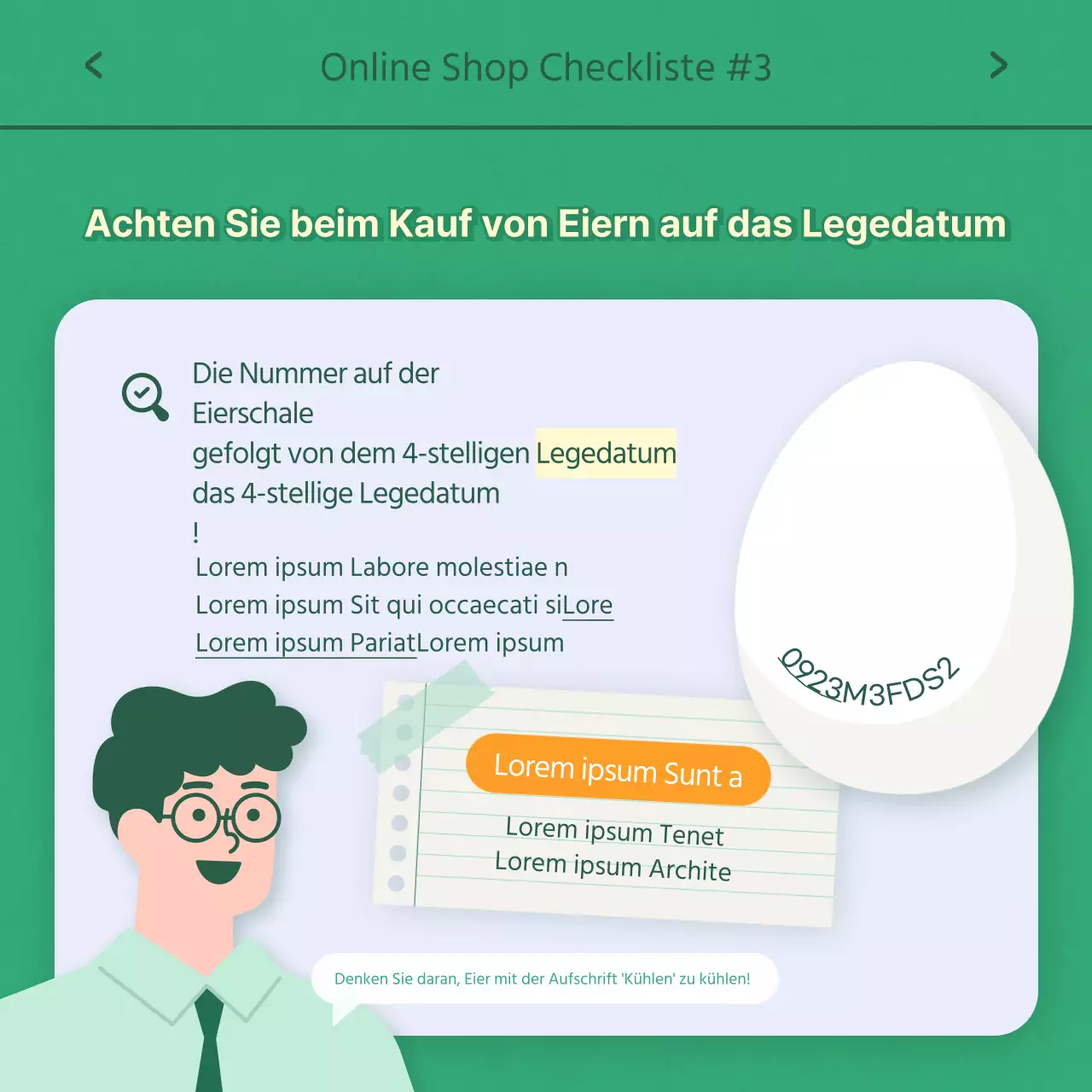 Grün Ton Orange Punkt Einfache Illustration Lebensmittelsicherheit Tag Karte Nachrichten