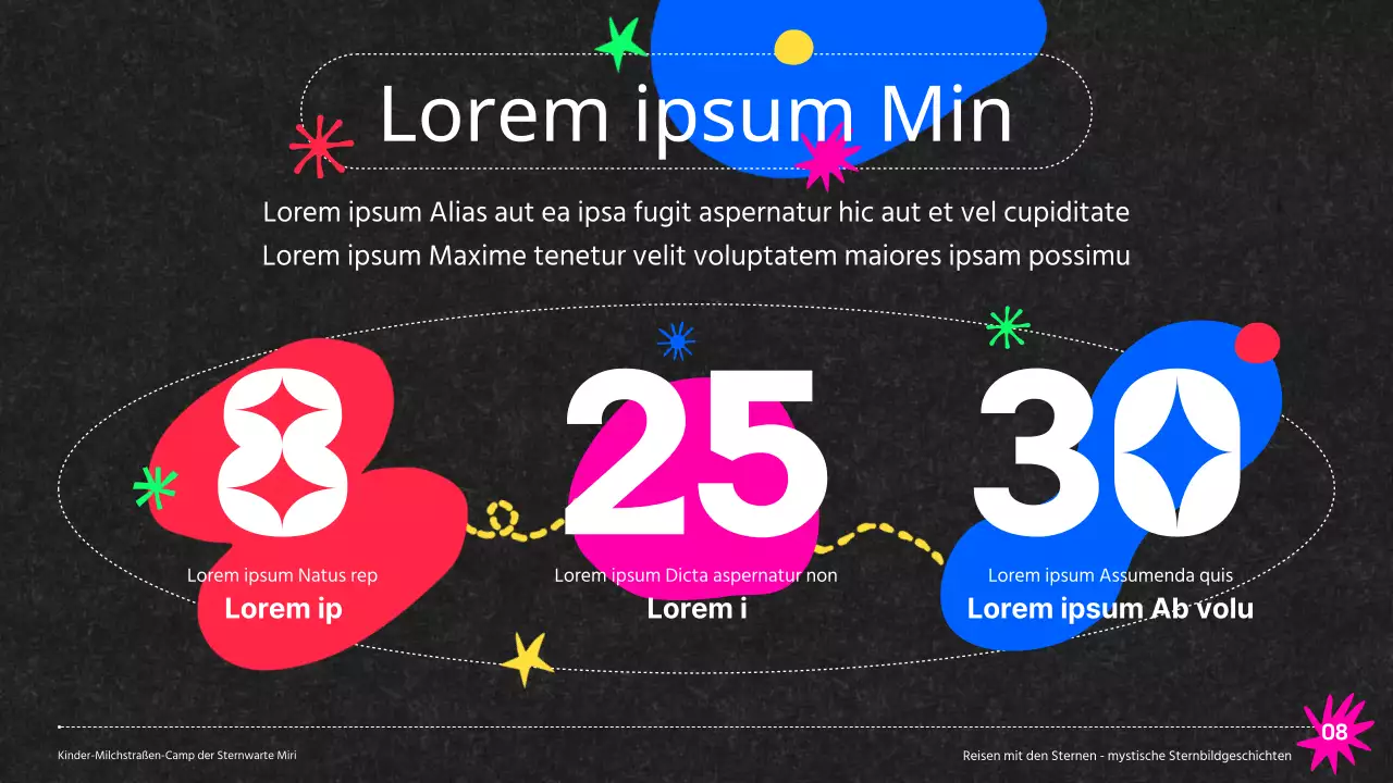 Bunte Sternwarte Milchstraße Camp Sternbilder auf schwarzem Hintergrund Lehrmittel