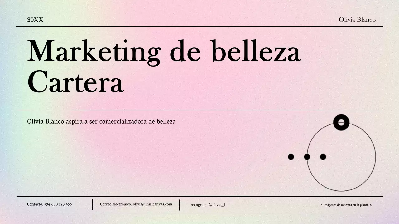 Una lujosa cartera de marketing de belleza en morado y azul