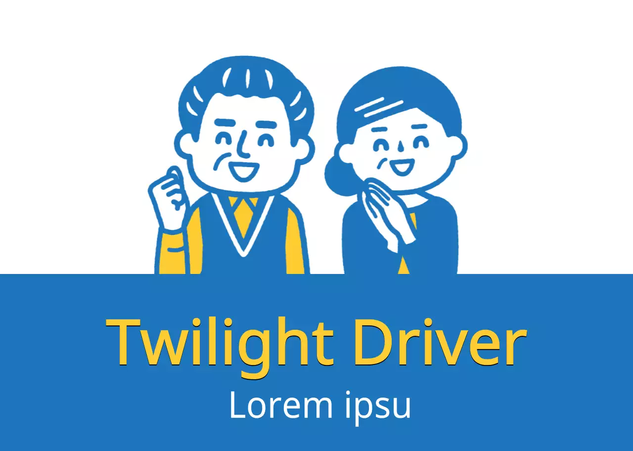 Weißes blaues altes Paar Illustration sicheres Fahren