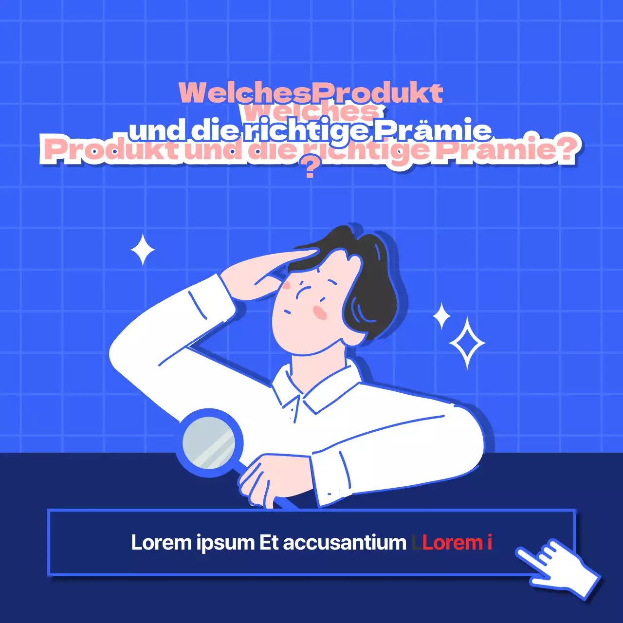 Versicherungstipps in einer niedlichen und vertrauenswürdigen kleinen Illustration in Gelb und Rosa