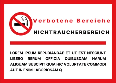 Rot und schwarz einfache Textausrichtung Layout-Stil Keine Informationen zum Rauchen