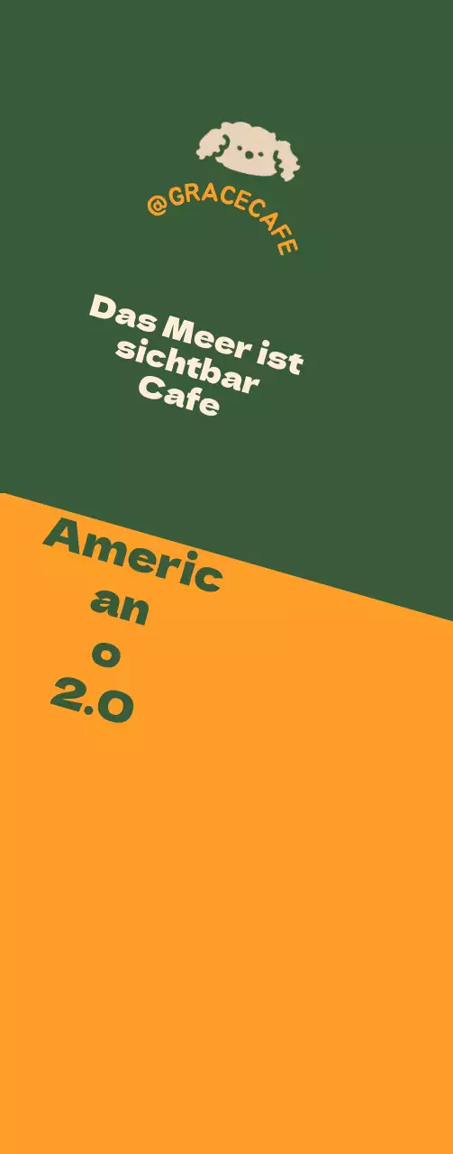 Eine hübsche grüne und orangefarbene Café-Logo-Stil Menü Führer und Förderung.