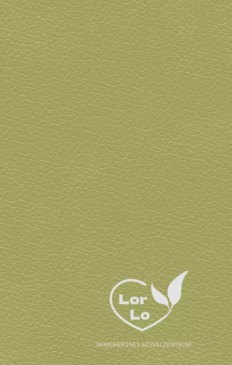 Tagebuchhülle der Sozialstation mit Logo aus Herzen und Blättern