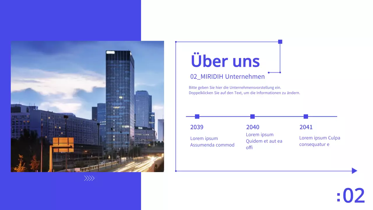 Blauer und weißer sauberer Geschäftsplan Firmenpräsentation PPT