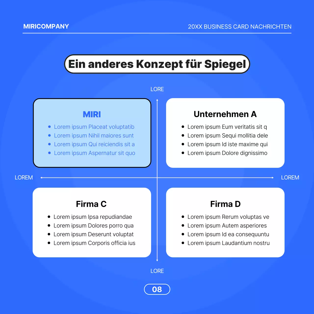 Minimalistisches Geschäftsangebot mit blauem Hintergrund