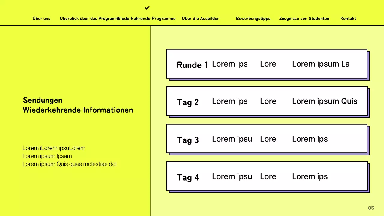 Werbung für die Filmhochschule mit einem künstlerischen Konzept auf gelbem Hintergrund