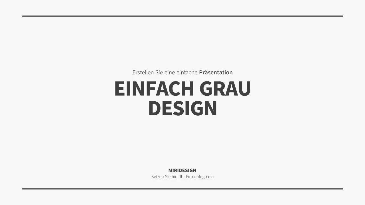 Einfache graue Präsentationsvorlage