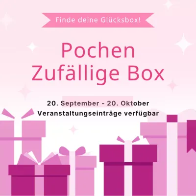 Werben Sie für Ihre Veranstaltung mit einer rosa, modernen Zufallsbox