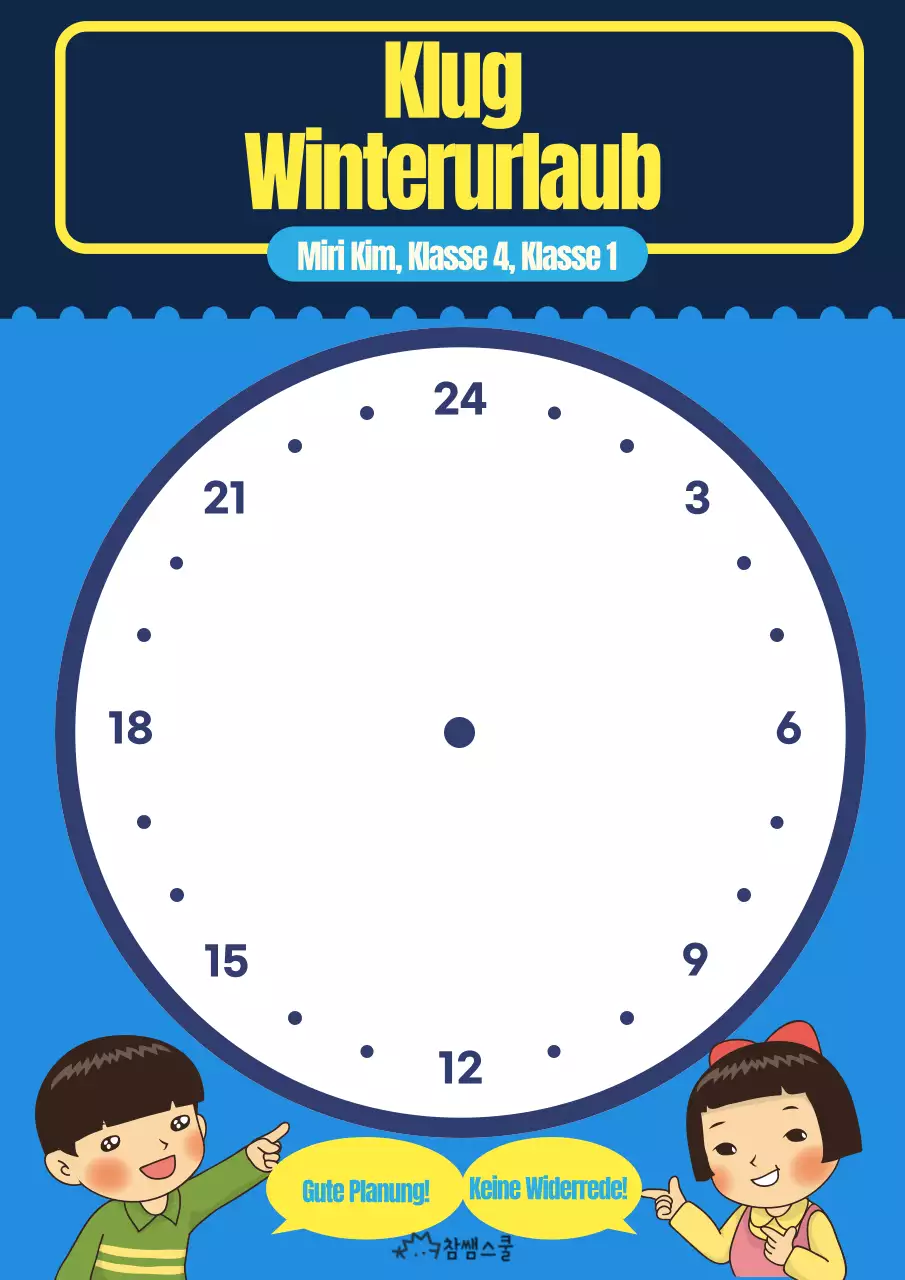 Blauer und gelber Planer für den Winterurlaub