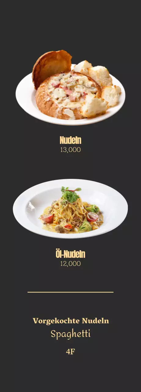 Förderung von Nudeln mit einem beruhigenden warmgrauen Hintergrund