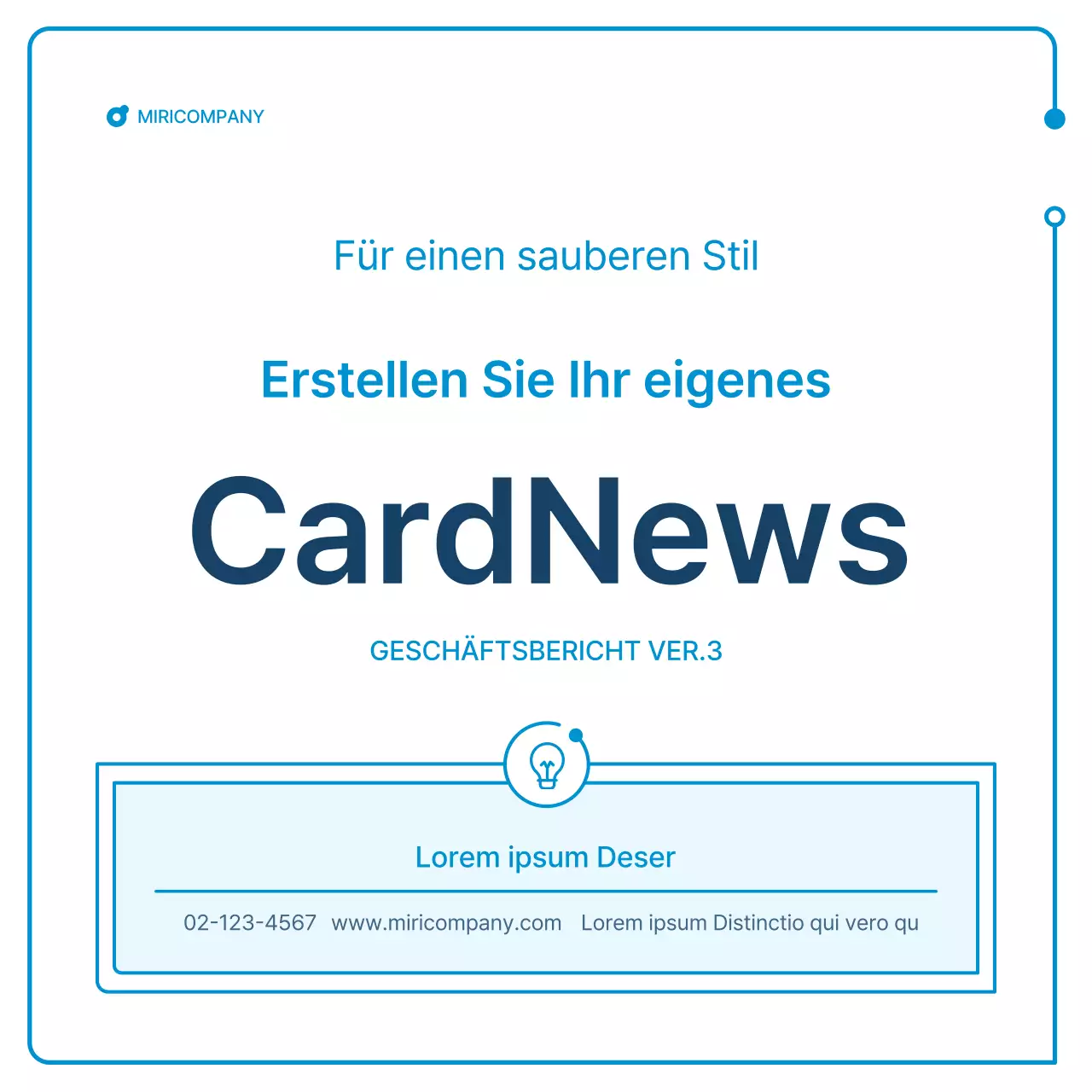 Ein Leitfaden für Unternehmensnewsletter in weißer und blauer Geometrie