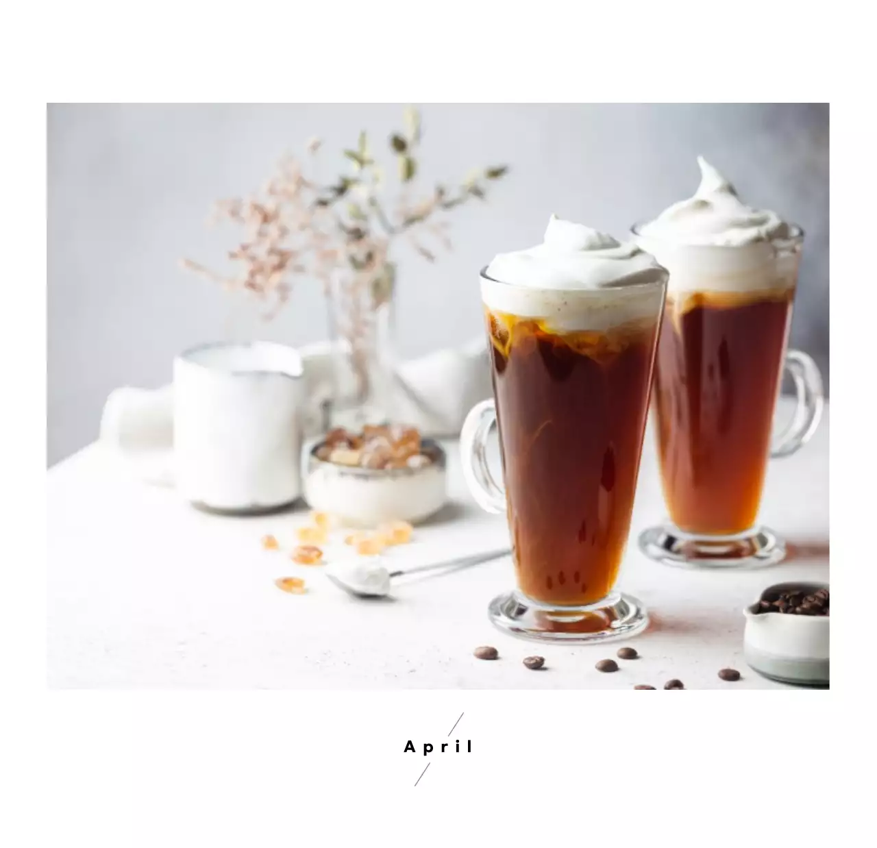 Weißes einfaches Kaffee Foto Tischkalender für Cafe