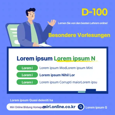 Eine saubere blaue und gelbe Coronavirus-Online-Schulungsankündigung