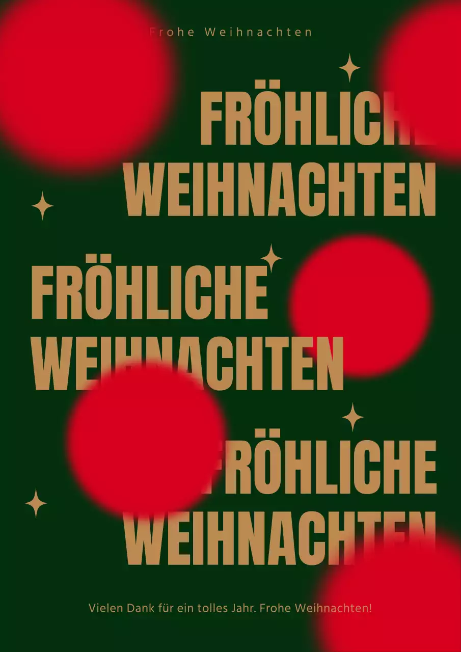 Weihnachtsposter in Grün und Rot