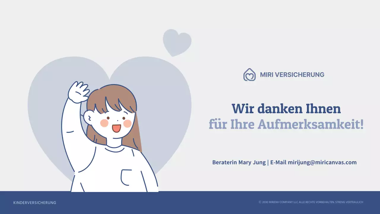 Versicherungsantrag für Kinder mit marineblauen Illustrationen