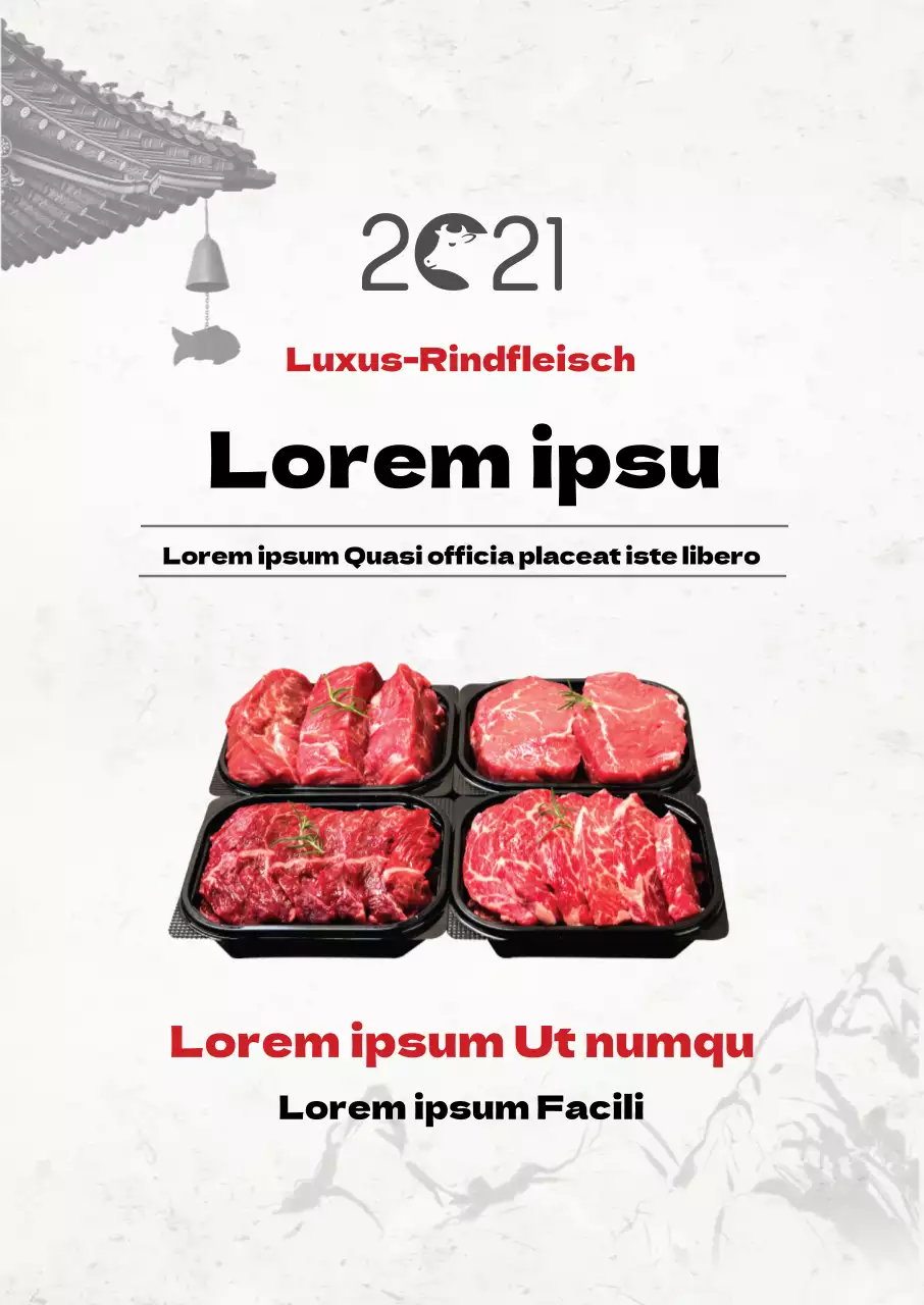 weißes Foto traditionelles Essen hanwoo Event Werbung