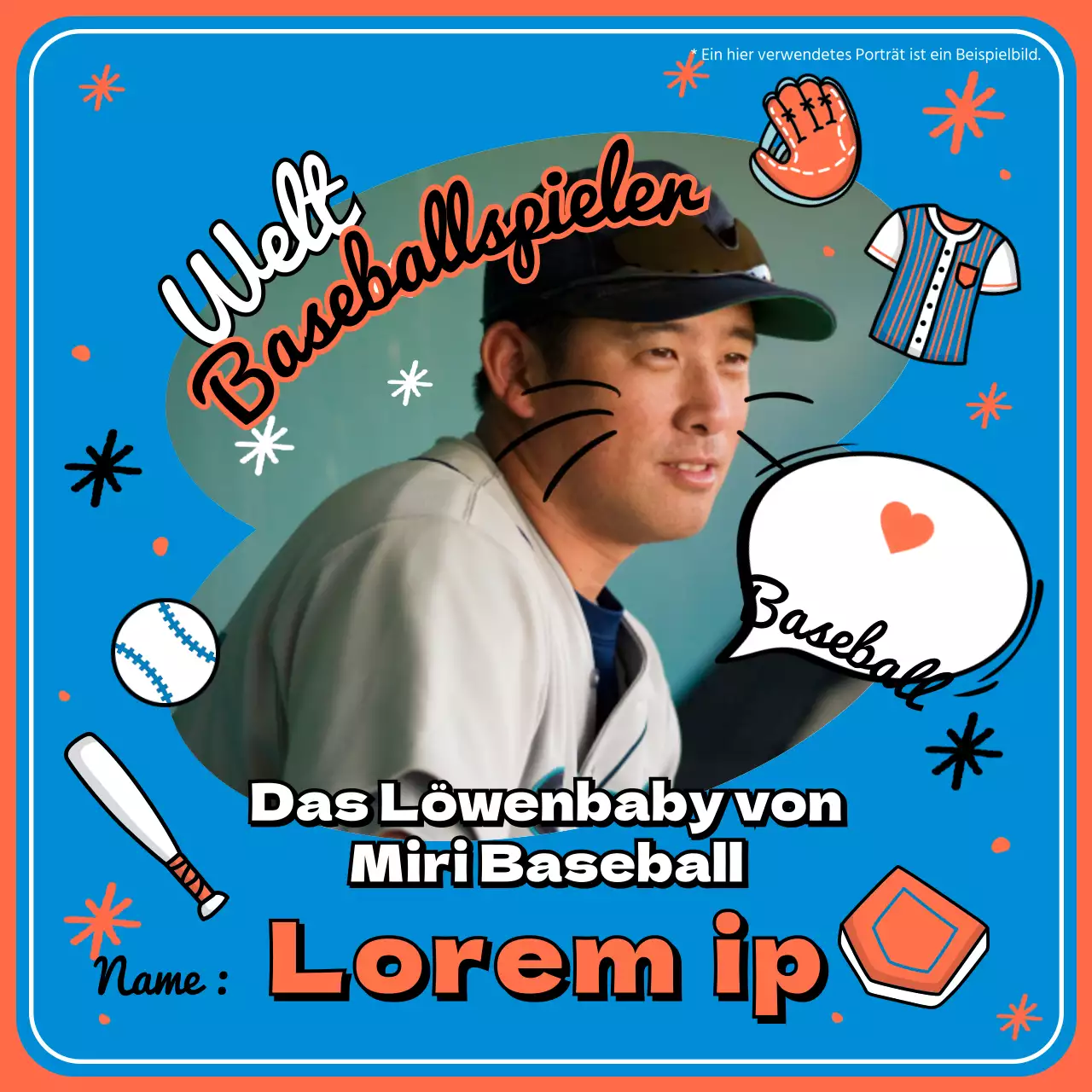 Eine Seite für Sportbegeisterte mit einem bunten Rahmen und niedlichen Illustrationen