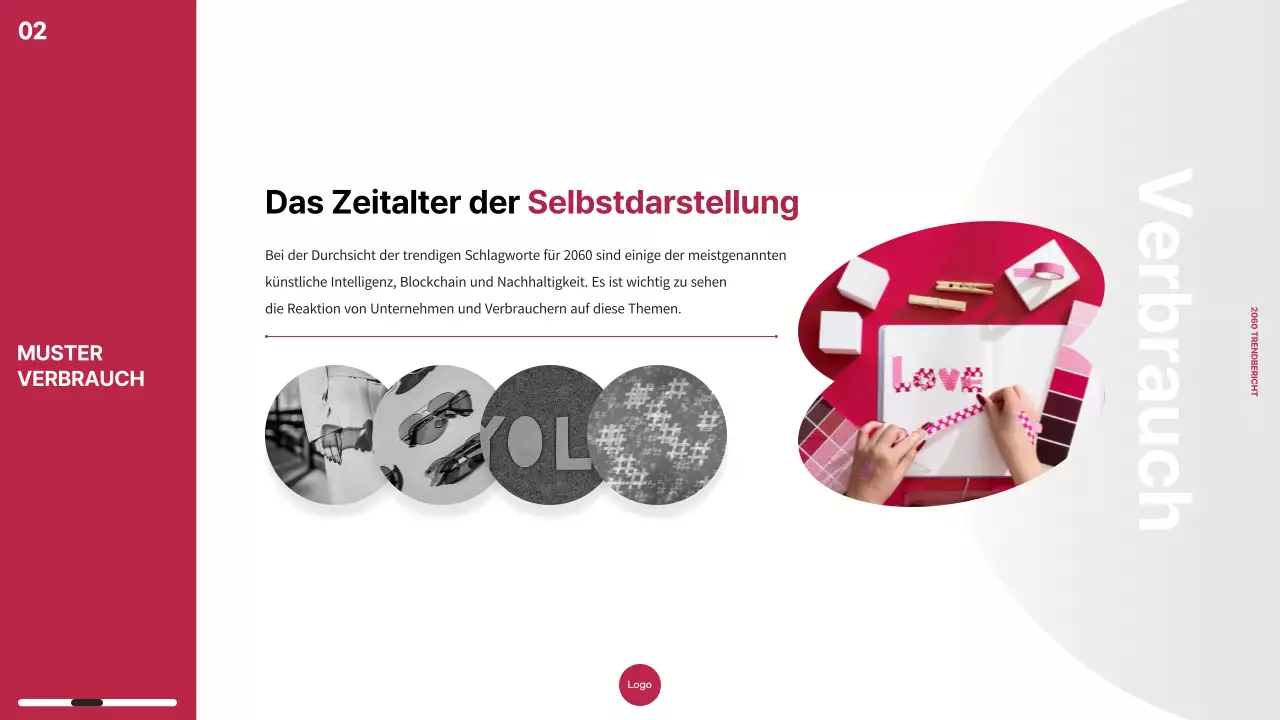 Marketing Trends Report Thema mit rosa Farbchip