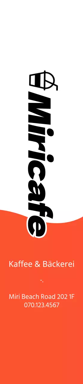 Werbung für ein Café und eine Bäckerei mit einem einfachen Konzept in Orange und Schwarz