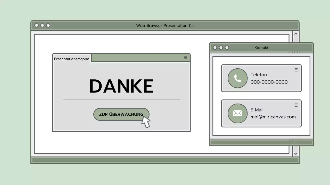 Präsentationsmappe mit einem hellblauen Browserkonzept