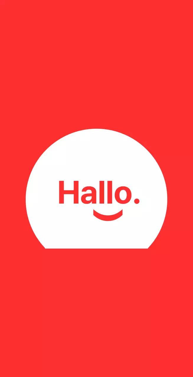 Hallo Smiley roter Hintergrund baldt